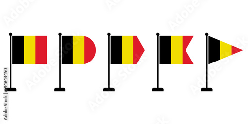 Belgium flag with various shapes vector eps for design element, decoration, banner, emblem, promotion, event, holiday, social media post, icon, poster design, etc. scalable eps file format.