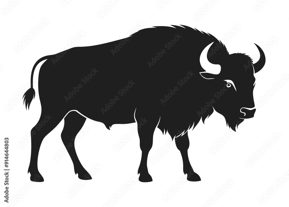 buffalo silhouette vector illustration buffalo silhouette vector illustration