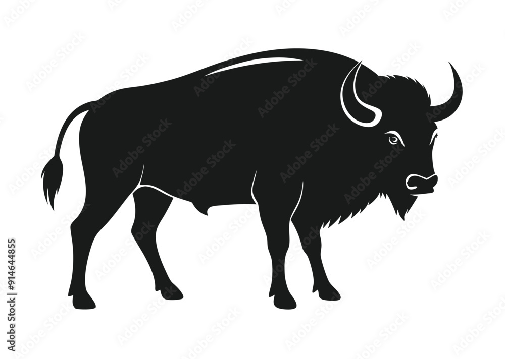 buffalo silhouette vector illustration buffalo silhouette vector illustration