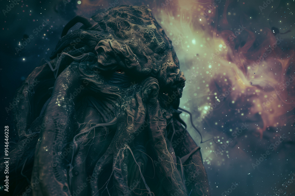 Portrait of Cthulhu, Face of Ancient Evil and Despair Halloween Portrait of Cthulhu, Face of Ancient Evil and Despair Halloween