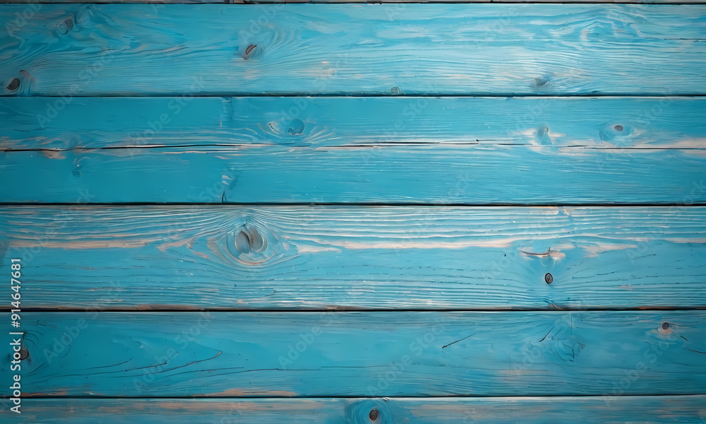 Fototapeta premium vintage blue wood background texture. Old painted wood with nail holes and knots. Outdoor wooden long stripes Rustic Wallpaper for product display.