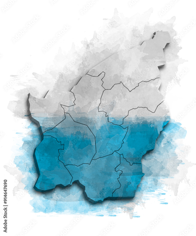 SAN MARINO MAP WITH ITS DISTRICTS AND POLITICAL ADMINISTRATIVE DIVISIONS WITH FLAG WATERCOLOR STYLE SAN MARINO MAP WITH ITS DISTRICTS AND POLITICAL ADMINISTRATIVE DIVISIONS WITH FLAG WATERCOLOR STYLE
