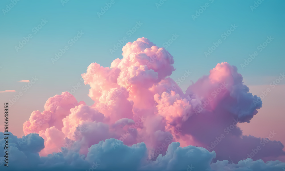 fantasy blue sky with colorful pink clouds background. Cotton Candy Clouds in a Dreamlike Atmosphere for product display podium. Dreamy Cloudscape in the horizon. fantasy blue sky with colorful pink clouds background. Cotton Candy Clouds in a Dreamlike Atmosphere for product display podium. Dreamy Cloudscape in the horizon.