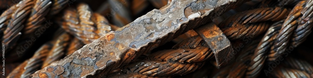 Close up of lashing straps for industrial cargo twisted and laid Close up of lashing straps for industrial cargo twisted and laid