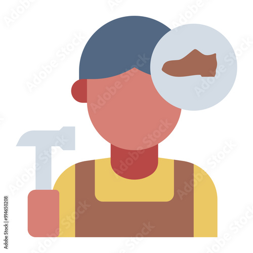 Shoemaker avatar representing a person who makes and repairs shoes.