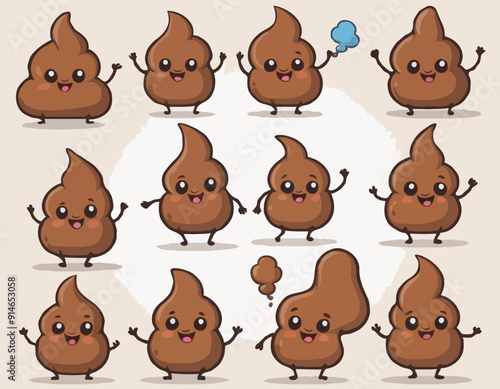 Cute poop mascot character design