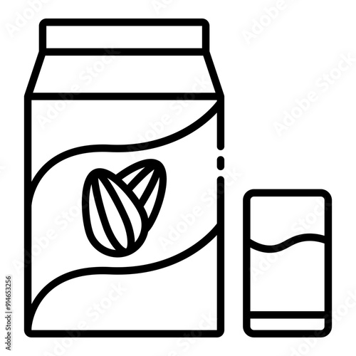 Almond milk icon representing a vegan and dairy free beverage option.