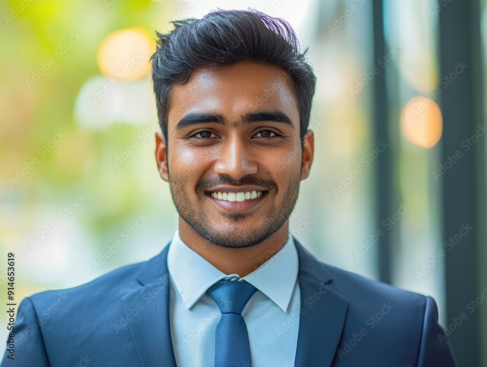 A professional looking man in a suit and tie, giving a warm smile to the camera A professional looking man in a suit and tie, giving a warm smile to the camera
