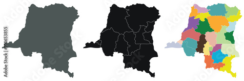 Democratic Republic of the Congo map. Map of Democratic Republic of the Congo in set