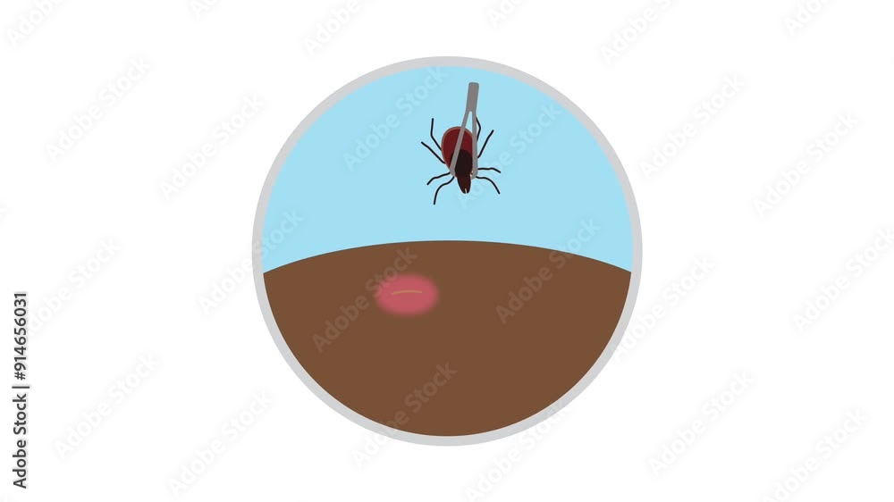 Tick Rash Animation Tick removal animation. Tweezers appearing on screen, removing a tick ...