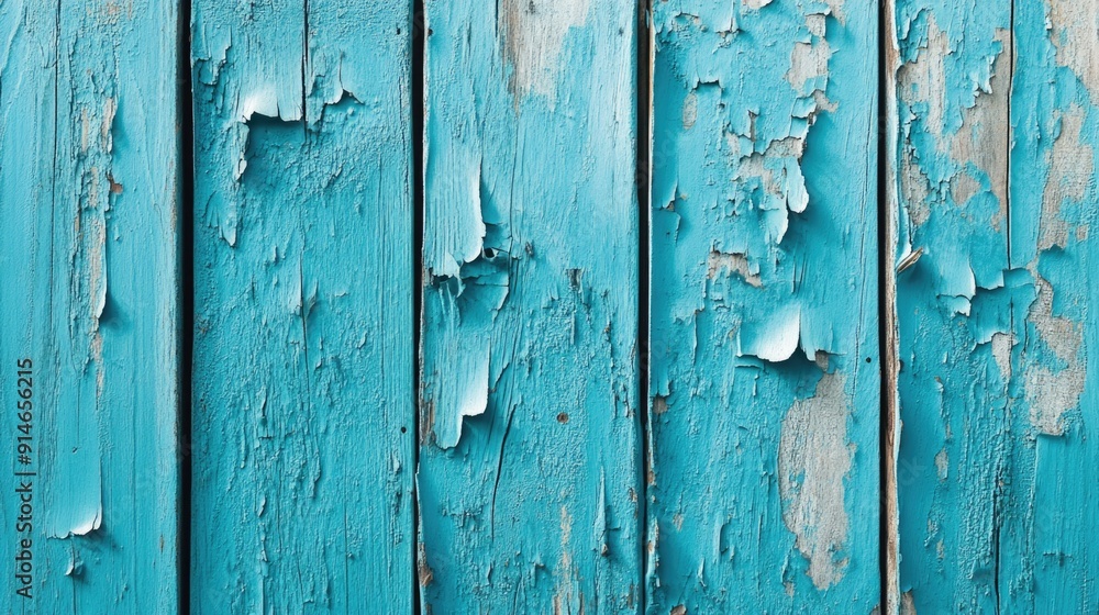 Close-up view of peeling paint on a wooden fence, suitable for use in real estate or home improvement contexts Close-up view of peeling paint on a wooden fence, suitable for use in real estate or home improvement contexts