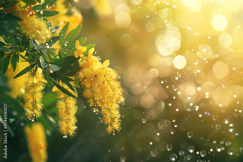 A yellow flower with a few drops of water on it