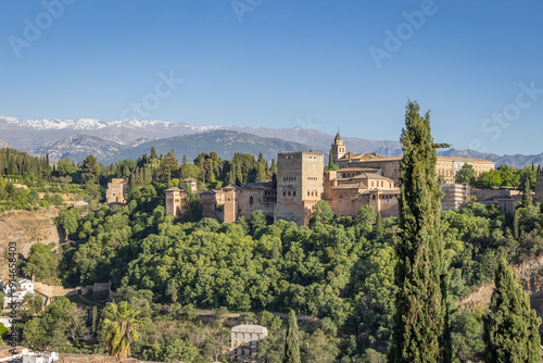 The Alhambra seen from the Albaicin area of Granada.