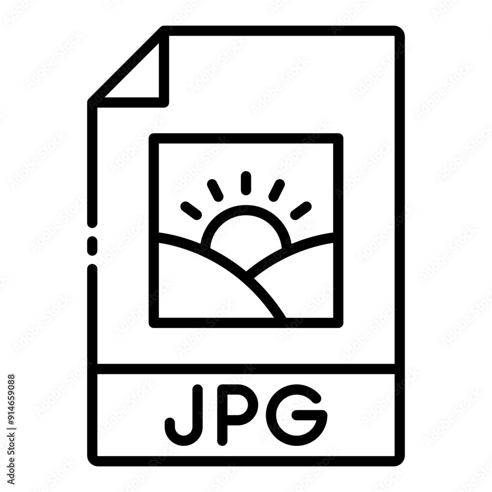 Icon representing a JPG file format for images and photos. Icon representing a JPG file format for images and photos.