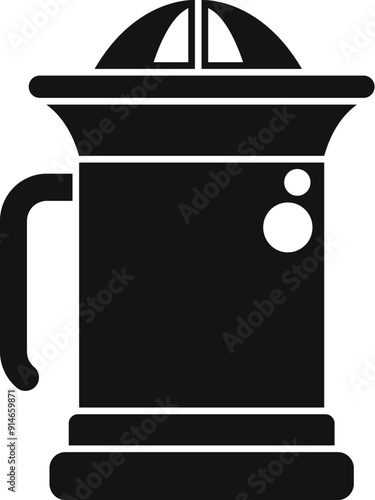 Simple silhouette of a manual citrus juicer extracting fresh juice