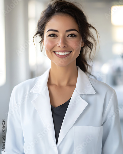 confident happy female woman doctor in healthcare hospital
