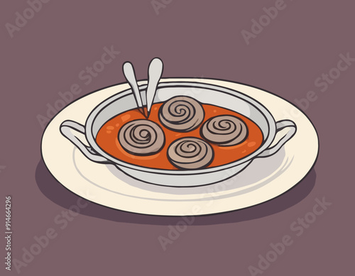 French cuisine - Escargot with sauce