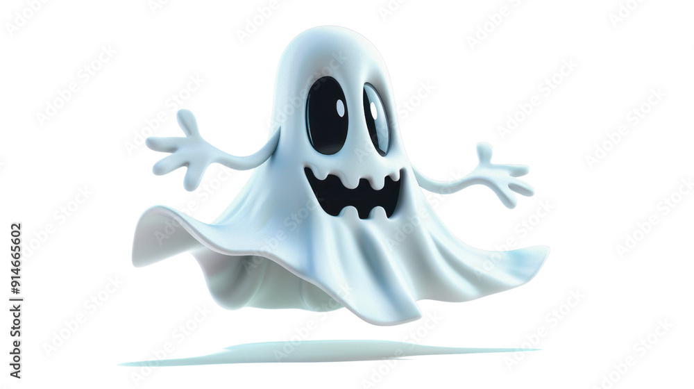 Cartoon Halloween ghost character on transparent background Cartoon Halloween ghost character on transparent background