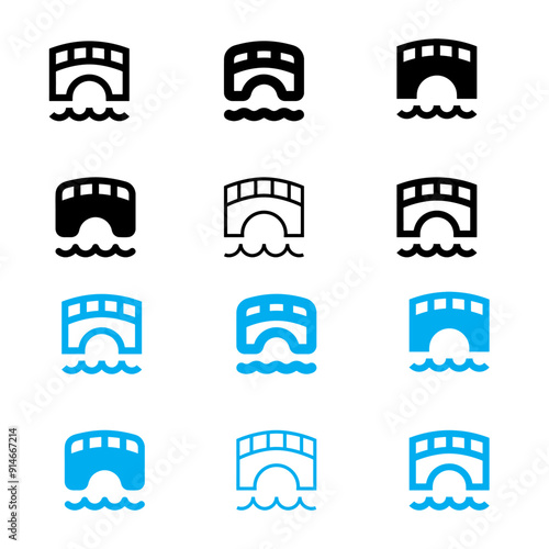 bridge icon, vector illustration, black sign on isolated background
