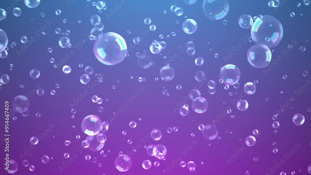 Abstract floating shampoo or foam in the form of bubbles on a gradient dark background Abstract floating shampoo or foam in the form of bubbles on a gradient dark background
