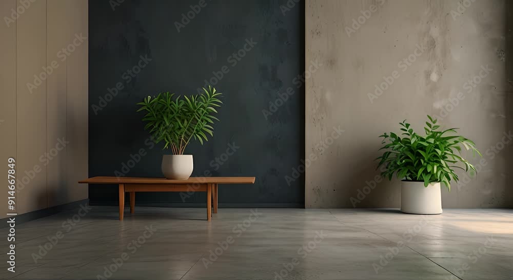 Minimalist Interior Design with Plants and Concrete Walls Minimalist Interior Design with Plants and Concrete Walls
