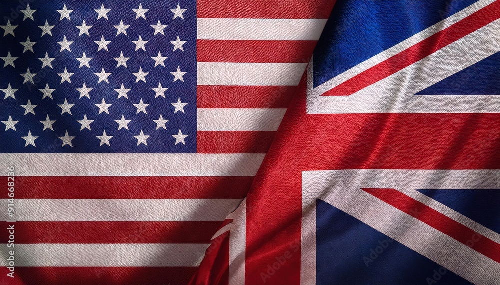 Obraz premium United States and United Kingdom Flag Representation