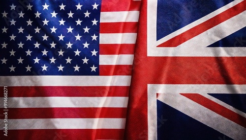 United States and United Kingdom Flags Collage