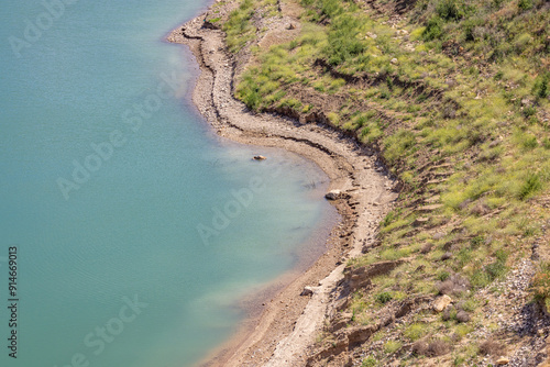 A reservoir lake in the mountains of Andalusia.