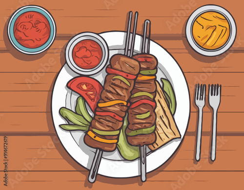 Grilled kebab
