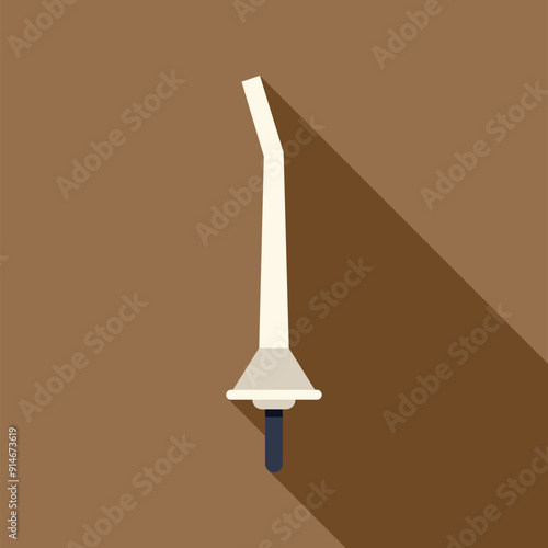 White nasal irrigator for nasal hygiene and sinus care with long shadow on brown background