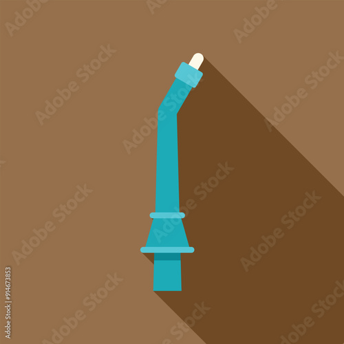 Oral irrigator promoting teeth cleaning and gum health with its long blue handle