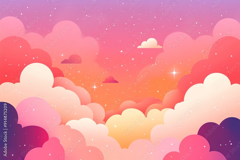 Abstract clouds, dreamy sky, flat design illustration Abstract clouds, dreamy sky, flat design illustration