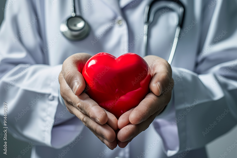 Doctor Holding a Red Heart in Their Hands. Doctor Holding a Red Heart in Their Hands.