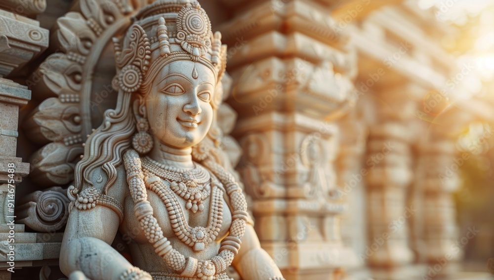 Stone Deity Statue at Hindu Temple Stone Deity Statue at Hindu Temple