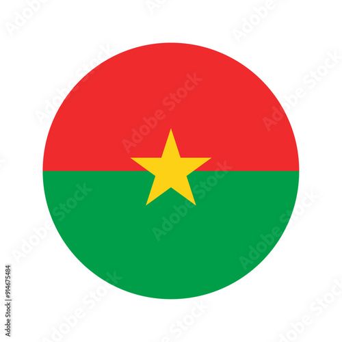 Vászonkép Round Burkina Faso flag icon