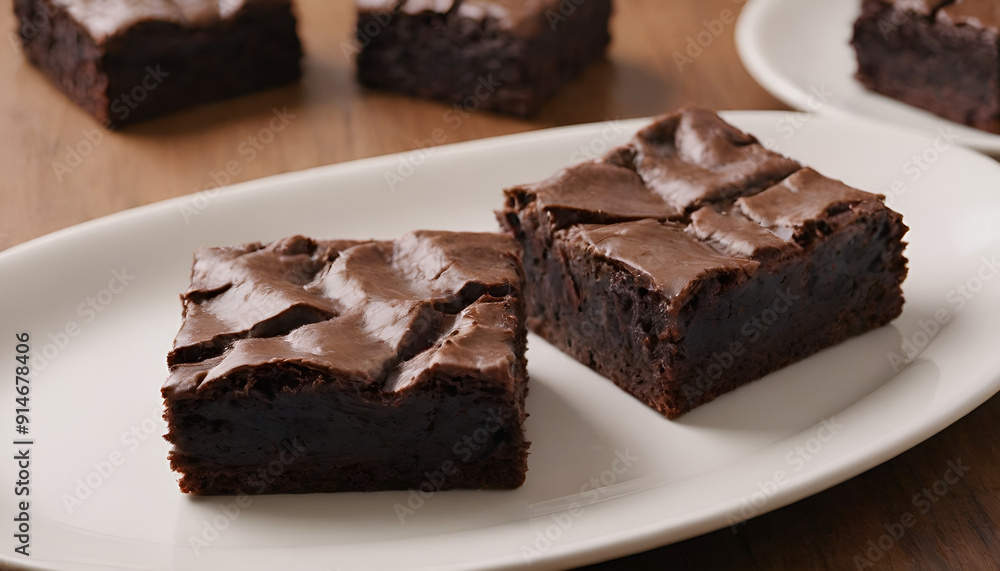 chocolate brownies on a plate chocolate brownies on a plate