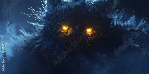 Glowing Eyes Monster Illustration photo