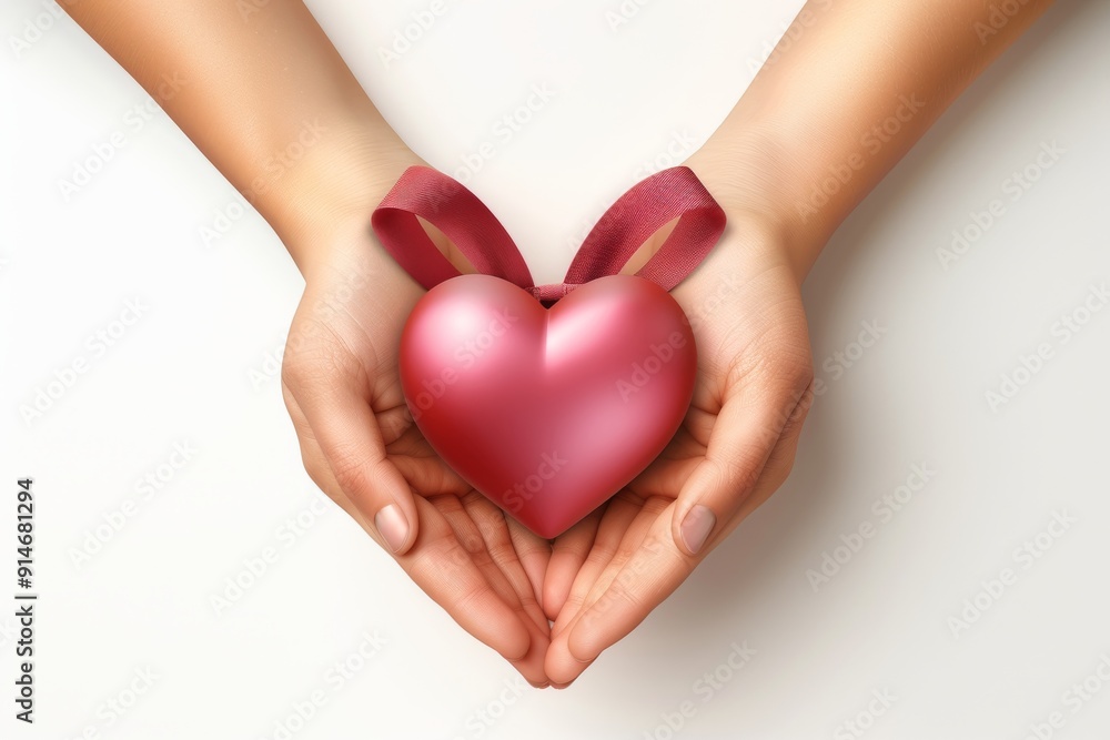 Woman holding a glowing heart symbolizing love and care in a nurturing gesture ideal for themes of health and affection Woman holding a glowing heart symbolizing love and care in a nurturing gesture ideal for themes of health and affection