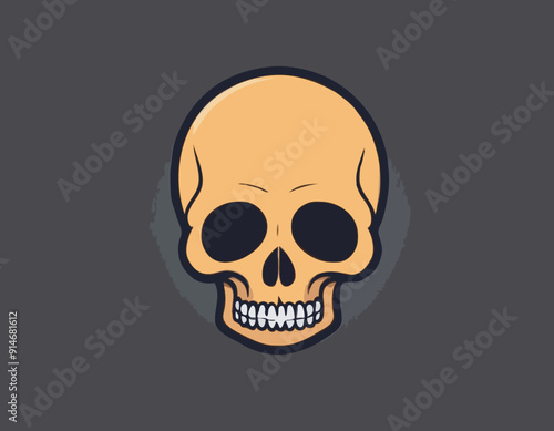 Skull cartoon icon. vector illustration.
