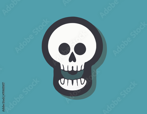 Skull cartoon icon. vector illustration.
