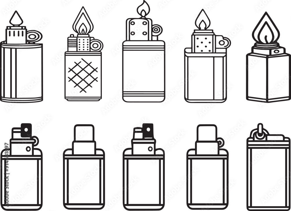 set of lighter icons, vector. set of lighter icons, vector.