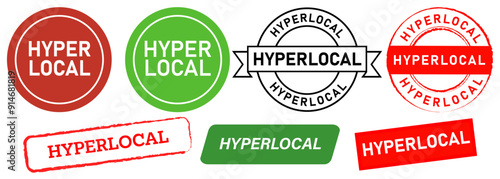 hyperlocal position targeting marketing idea concept graphic stamp icon design collection
