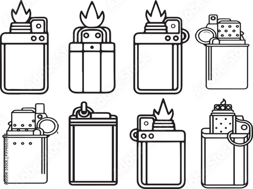 set of lighter icons, vector.