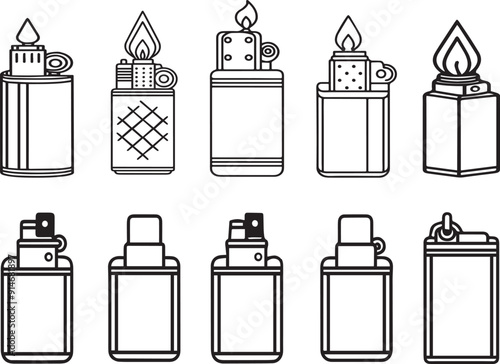 set of lighter icons, vector.