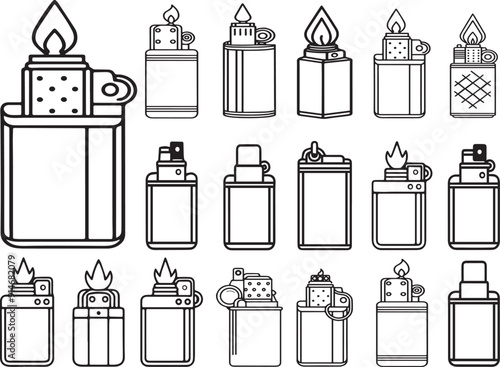 set of lighter icons, vector.