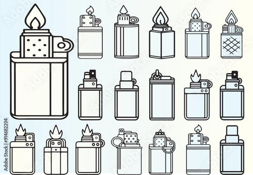 set of lighter icons, vector.