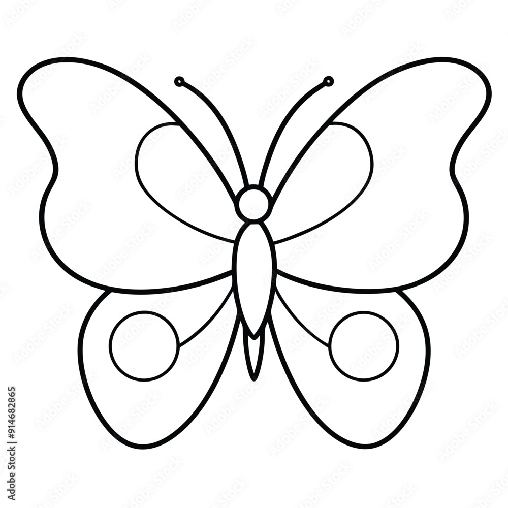 Fototapeta premium Butterfly line art minimalist vector illustration