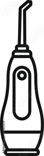 Line drawing of an oral irrigator promoting good oral hygiene and gum health