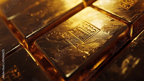 Gold bars money investing economy assets : Generative AI