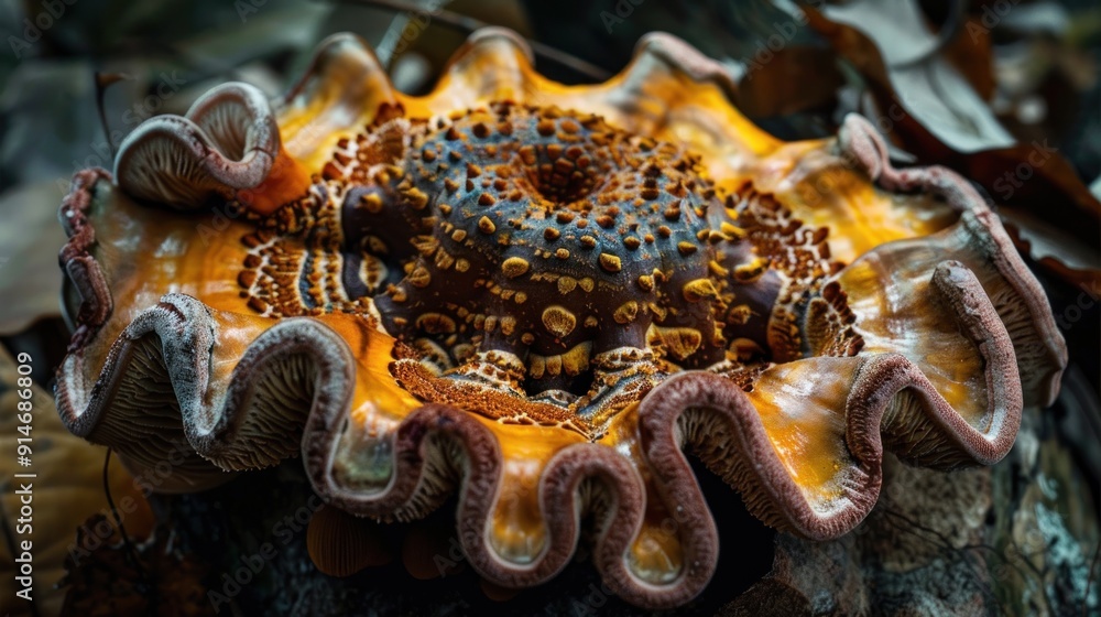 Closeup of a Unique and Colorful Fungus Closeup of a Unique and Colorful Fungus